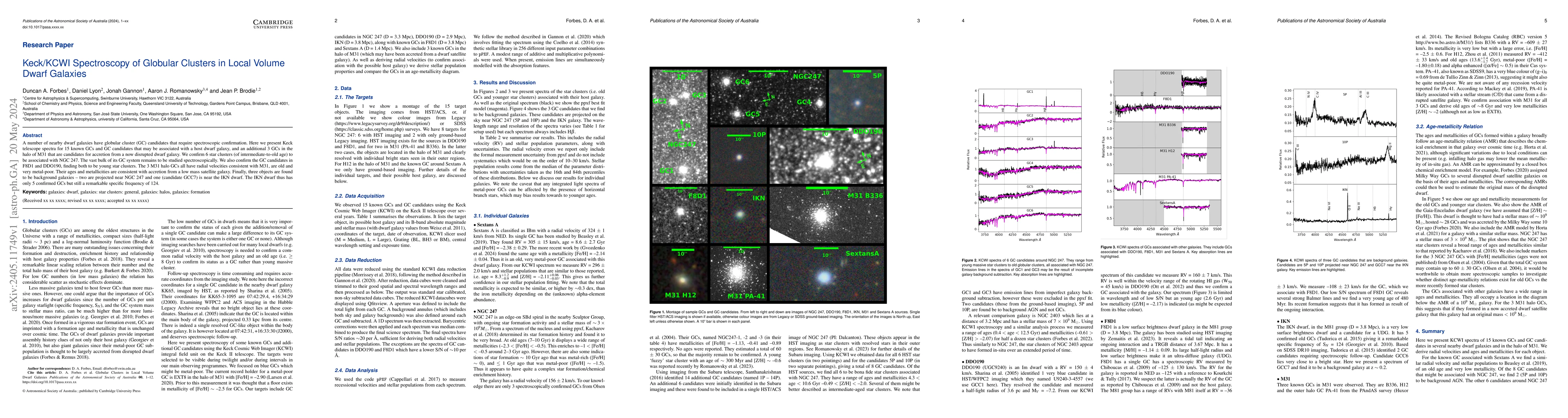 Thumbnail for Keck/KCWI Spectroscopy of Globular Clusters in Local Volume Dwarf
  Galaxies