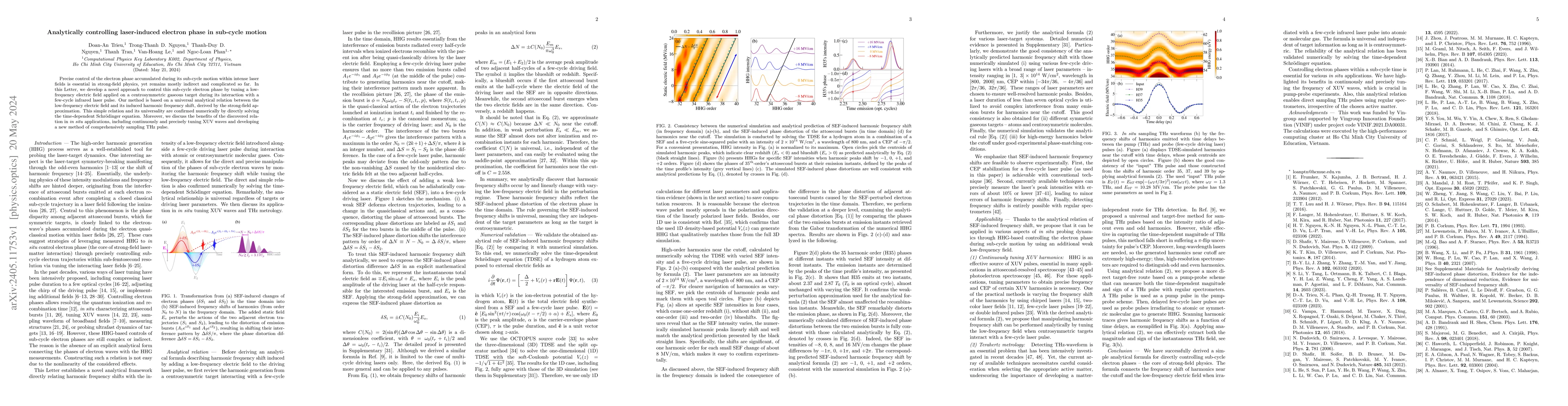 Thumbnail for Analytically controlling laser-induced electron phase in sub-cycle
  motion