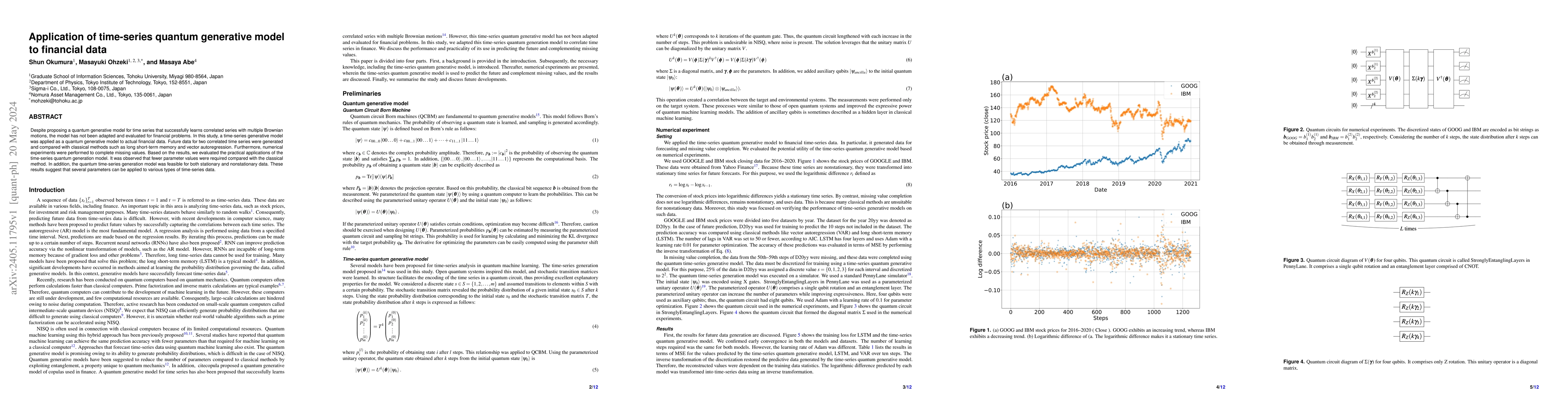 Thumbnail for Application of time-series quantum generative model to financial data