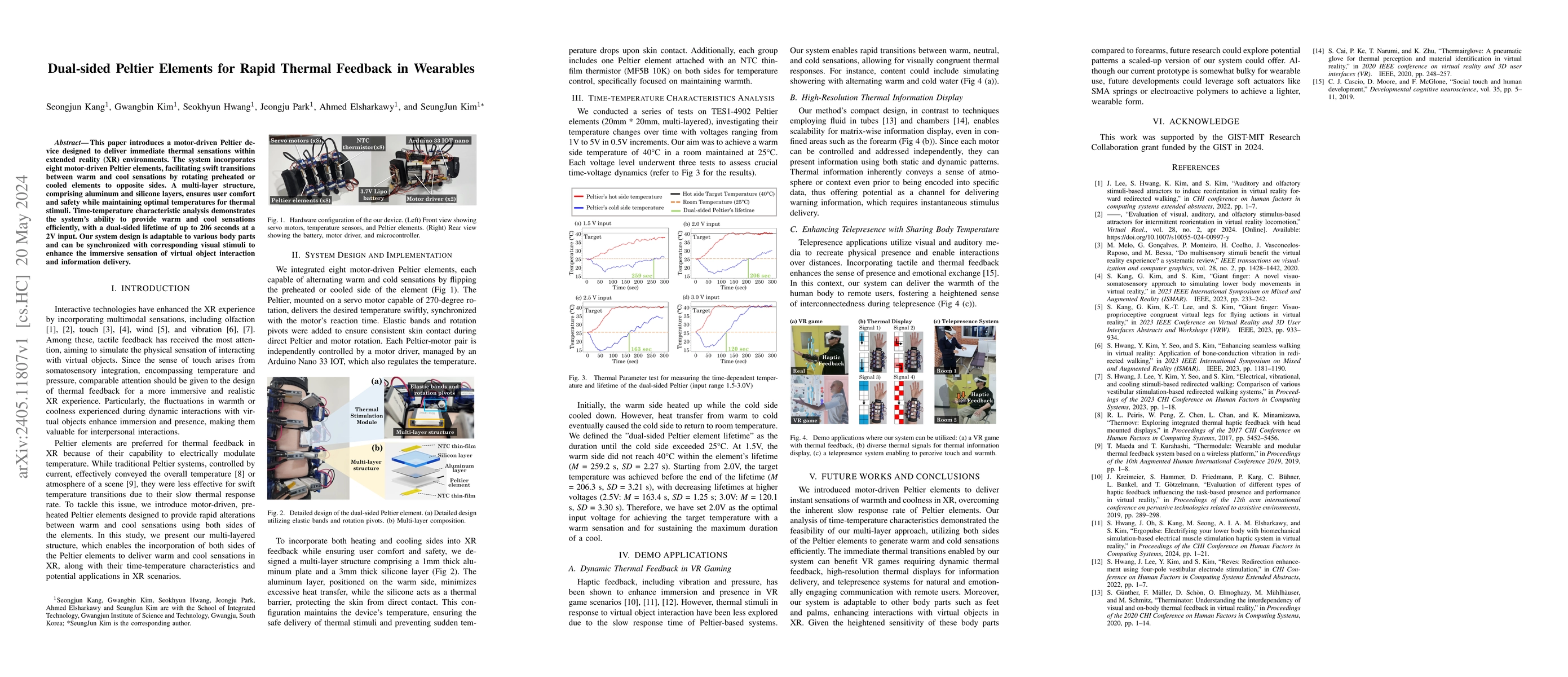 Thumbnail for Dual-sided Peltier Elements for Rapid Thermal Feedback in Wearables