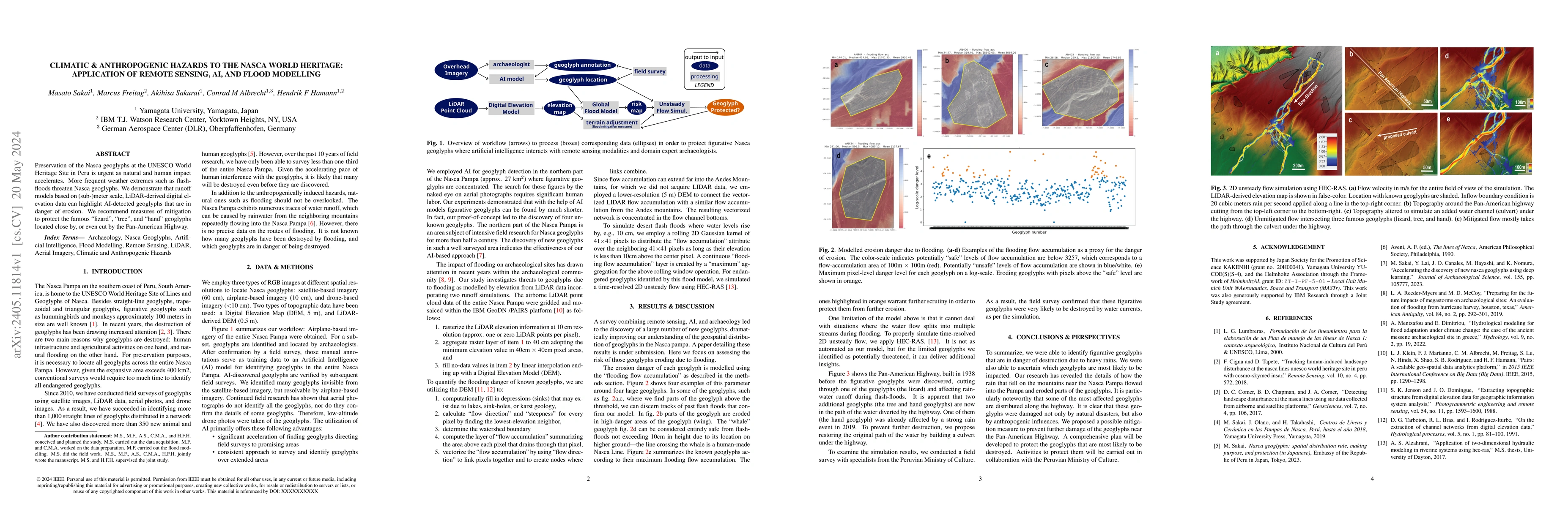 Thumbnail for Climatic & Anthropogenic Hazards to the Nasca World Heritage:
  Application of Remote Sensing, AI, and Flood Modelling