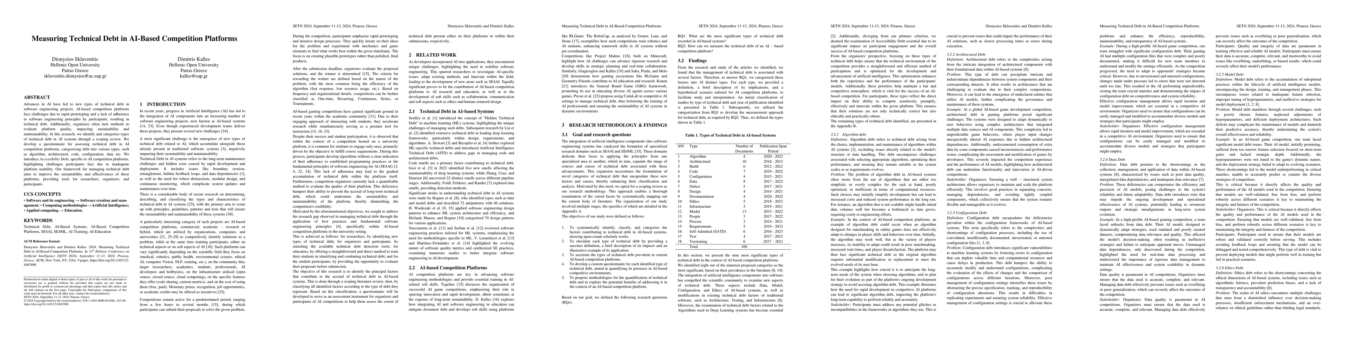 Thumbnail for Measuring Technical Debt in AI-Based Competition Platforms
