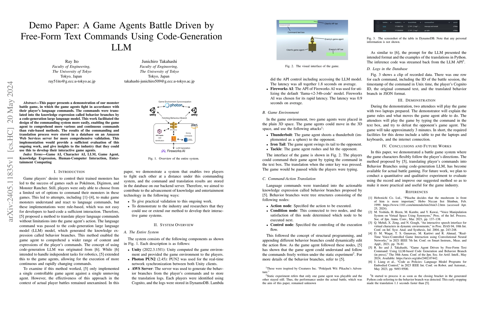 Thumbnail for Demo Paper: A Game Agents Battle Driven by Free-Form Text Commands Using
  Code-Generation LLM