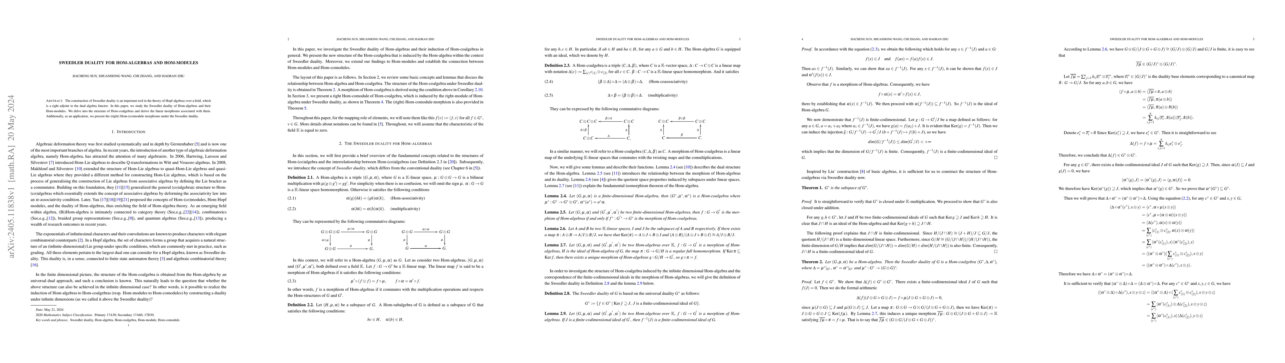 Thumbnail for Sweedler duality for Hom-algebras and Hom-modules