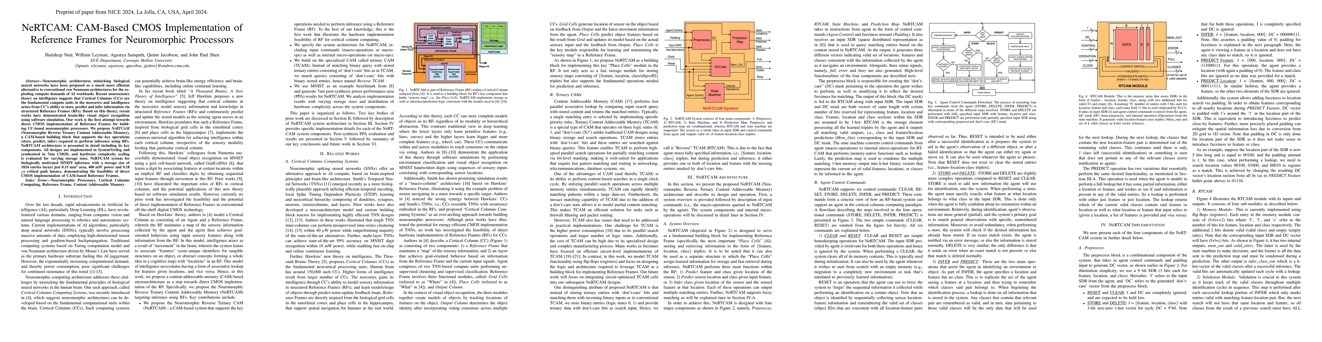 Thumbnail for NeRTCAM: CAM-Based CMOS Implementation of Reference Frames for
  Neuromorphic Processors