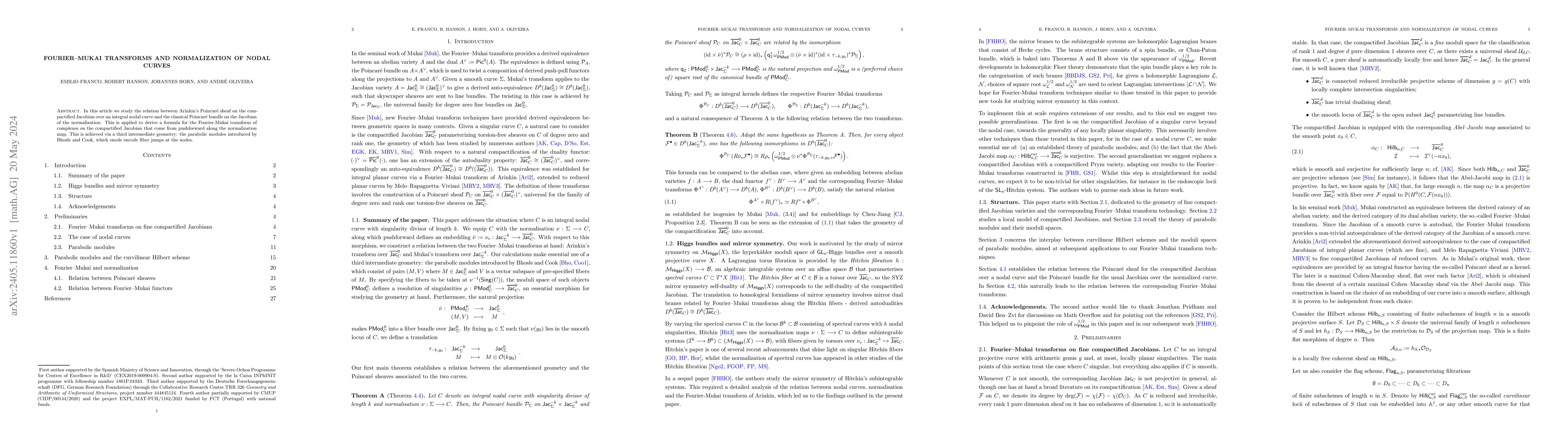 Thumbnail for Fourier-Mukai transforms and normalization of nodal curves