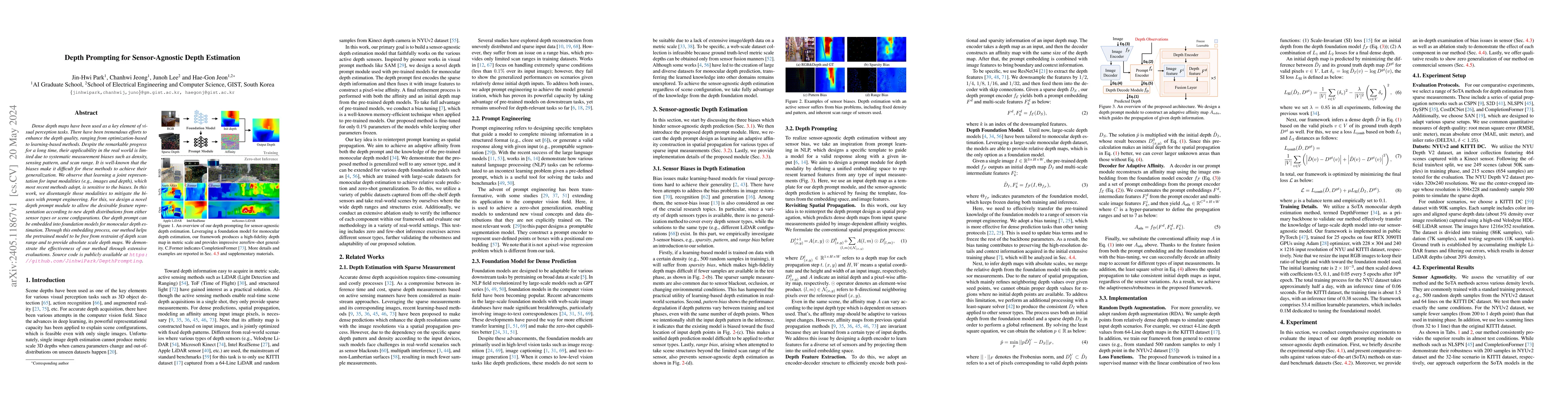 Thumbnail for Depth Prompting for Sensor-Agnostic Depth Estimation