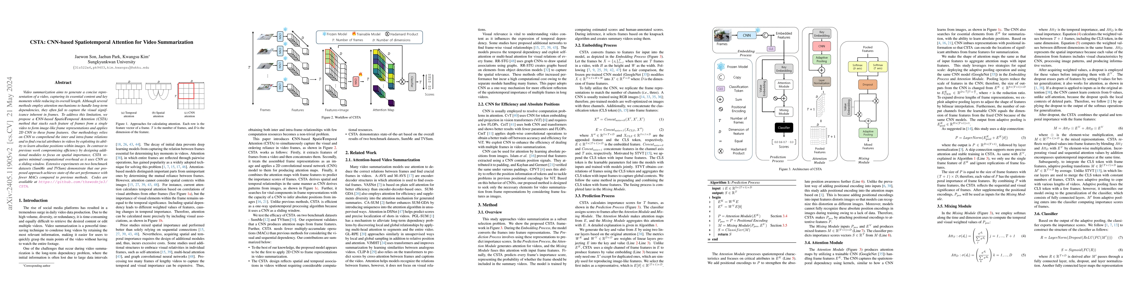 Thumbnail for CSTA: CNN-based Spatiotemporal Attention for Video Summarization