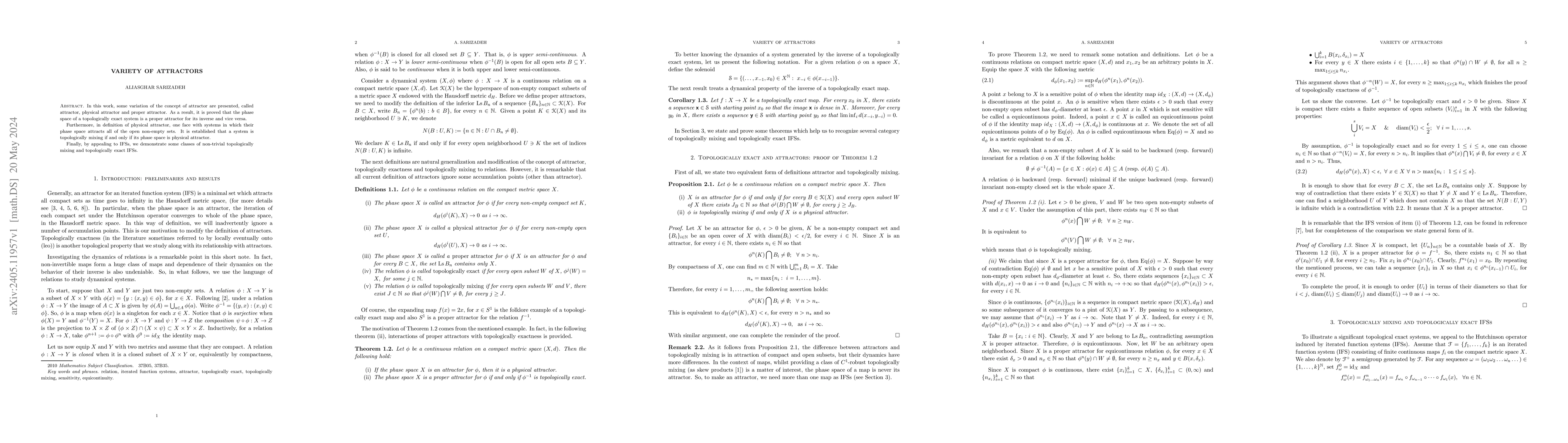 Thumbnail for Variety of Attractors
