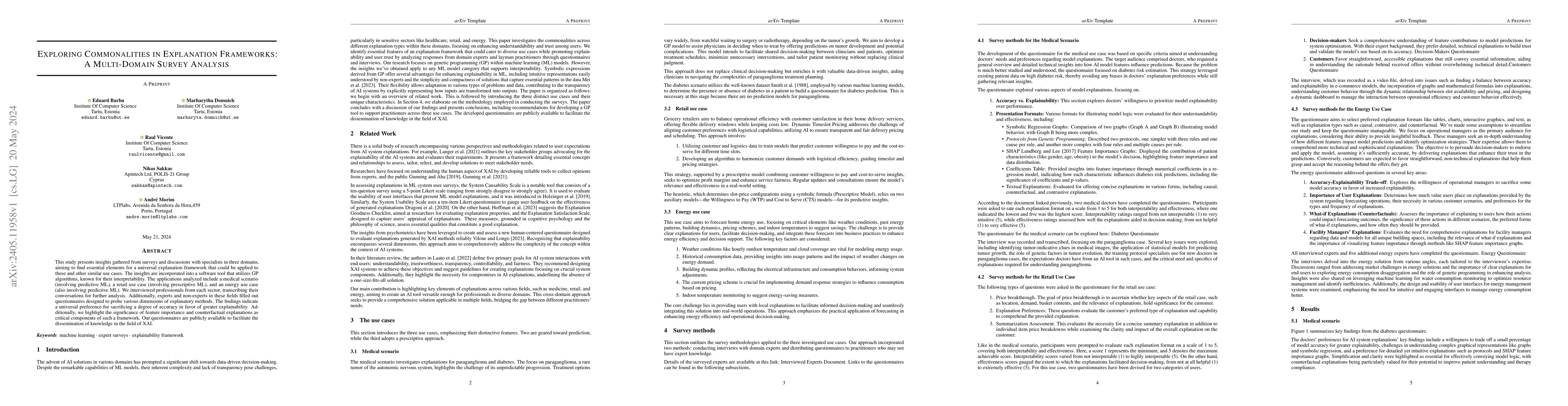 Thumbnail for Exploring Commonalities in Explanation Frameworks: A Multi-Domain Survey
  Analysis