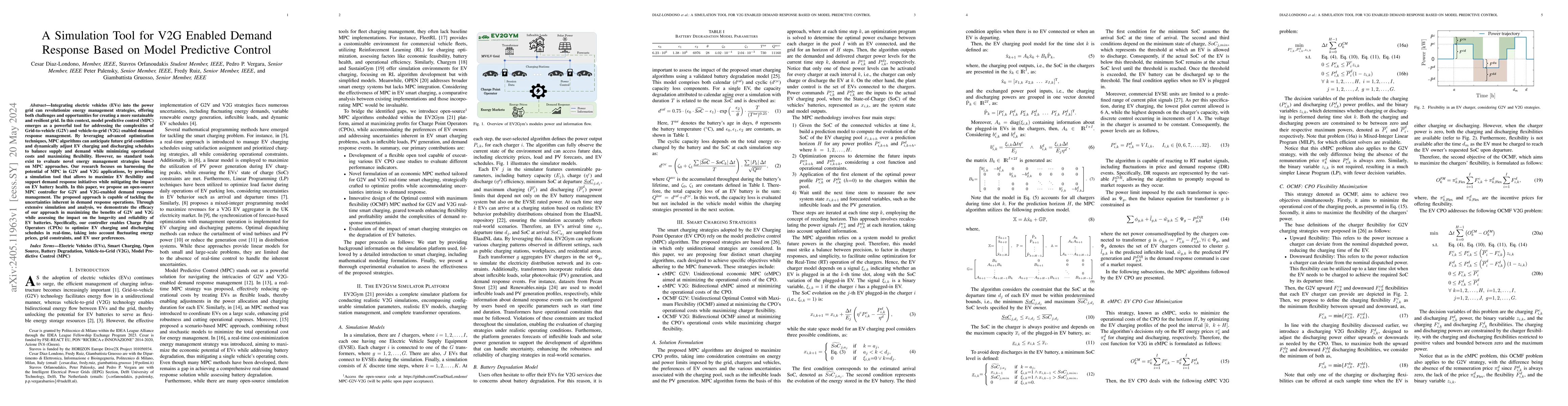 Thumbnail for A Simulation Tool for V2G Enabled Demand Response Based on Model
  Predictive Control