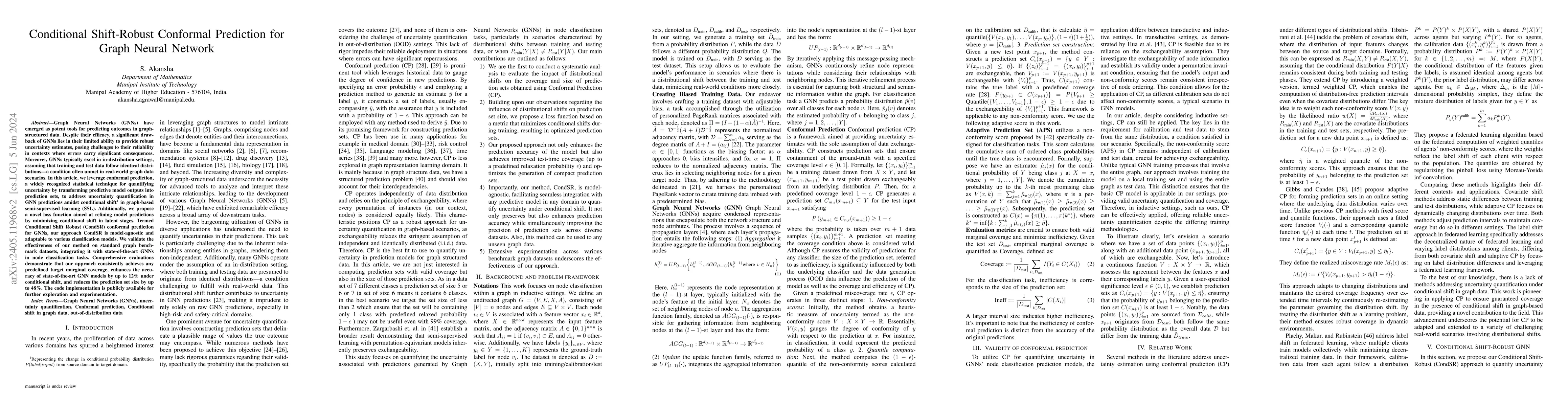Thumbnail for Conditional Shift-Robust Conformal Prediction for Graph Neural Network