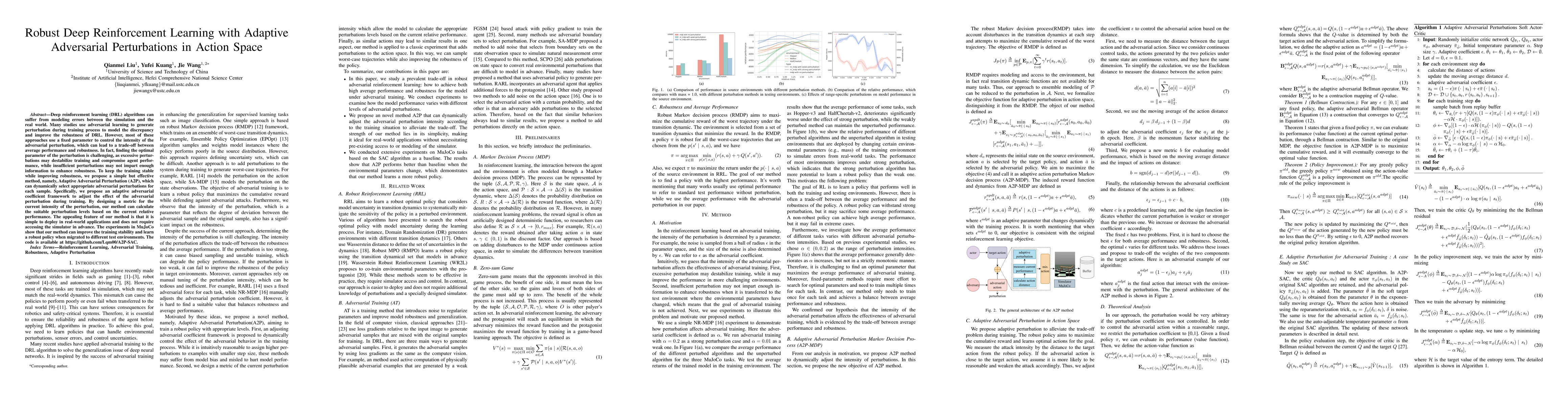 Thumbnail for Robust Deep Reinforcement Learning with Adaptive Adversarial
  Perturbations in Action Space