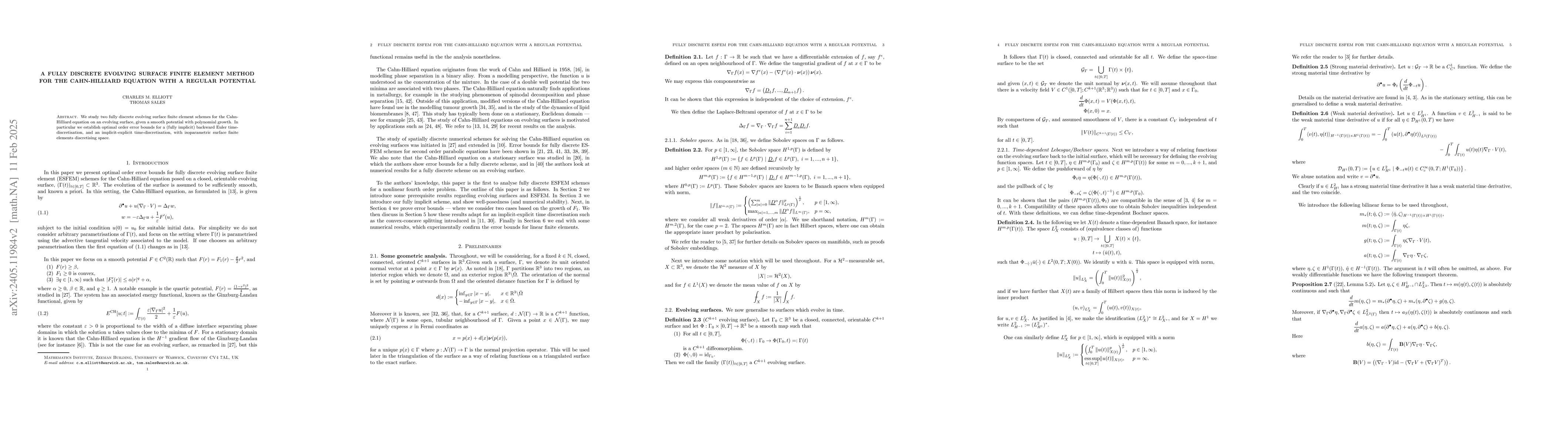Thumbnail for A fully discrete evolving surface finite element method for the
  Cahn-Hilliard equation with a regular potential