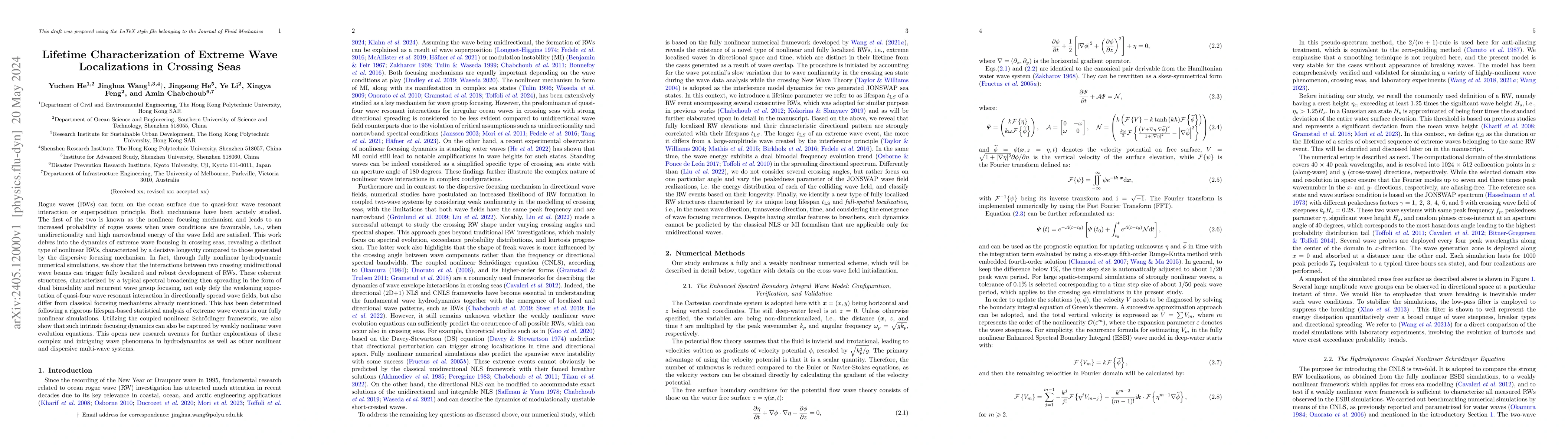 Thumbnail for Lifetime Characterization of Extreme Wave Localizations in Crossing Seas
