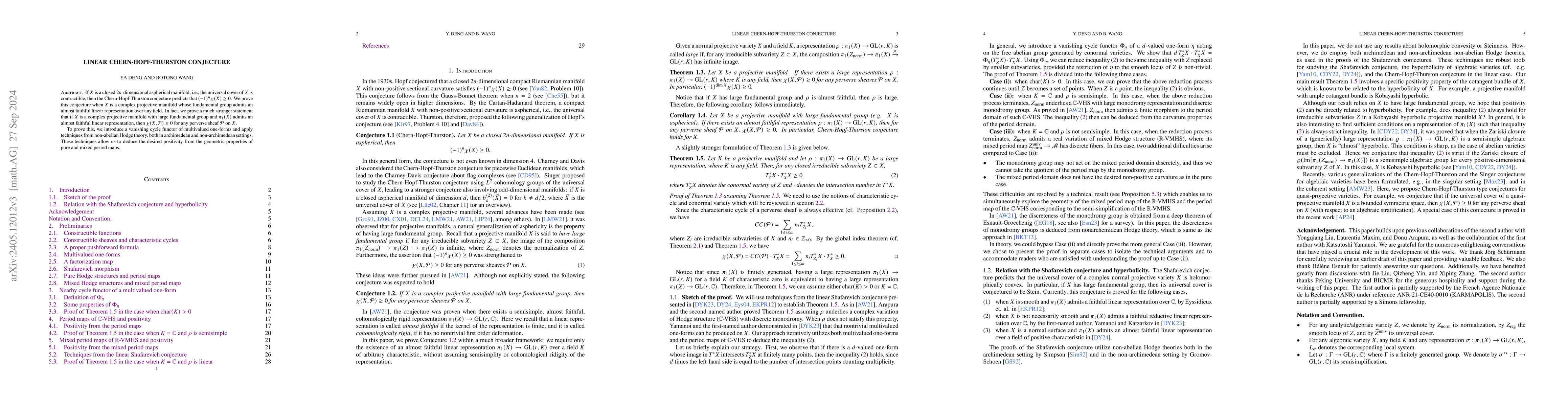 Thumbnail for Linear Singer-Hopf conjecture