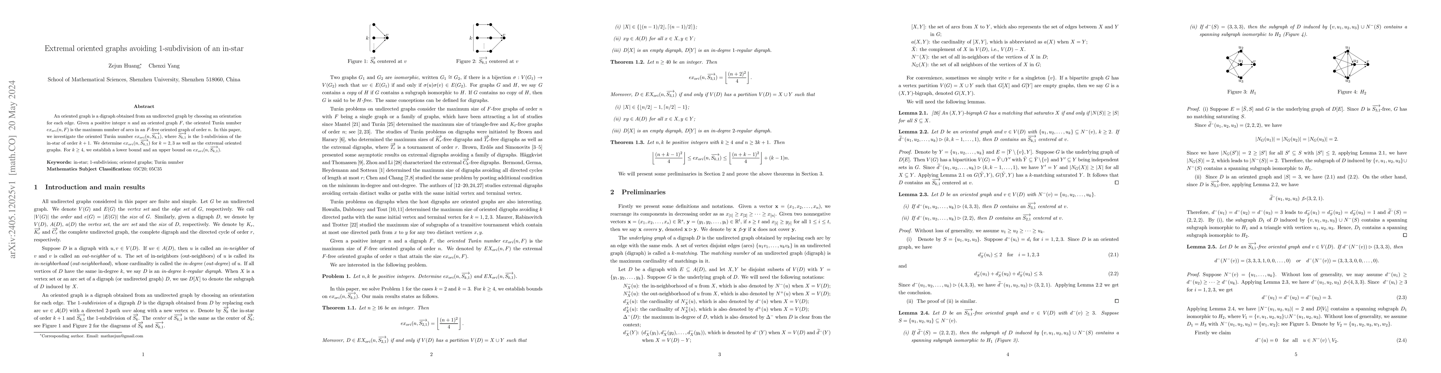 Thumbnail for Extremal oriented graphs avoiding 1-subdivision of an in-star