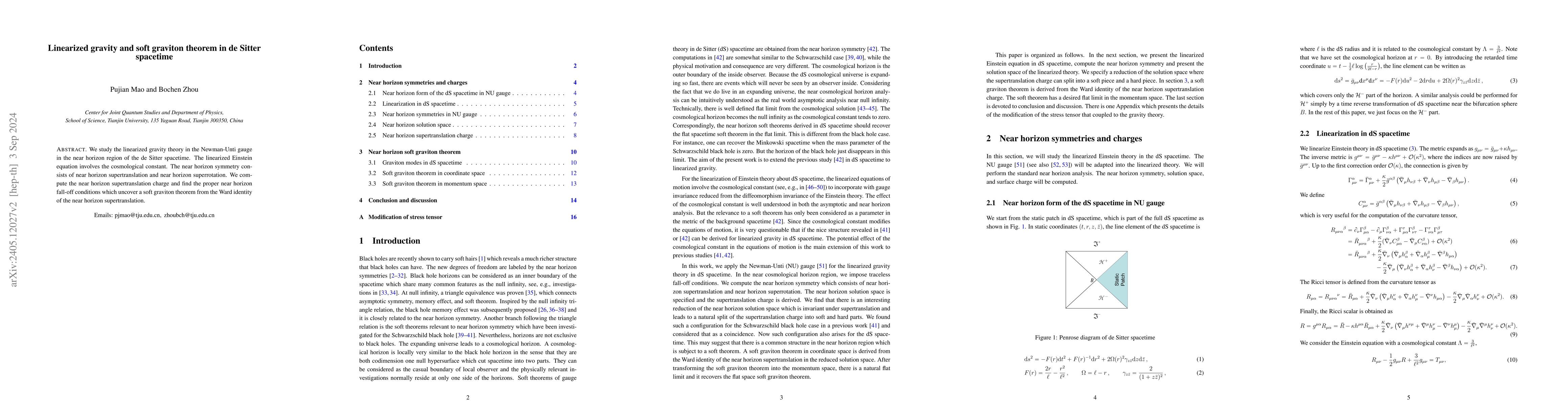 Thumbnail for Linearized gravity and soft graviton theorem in de Sitter spacetime