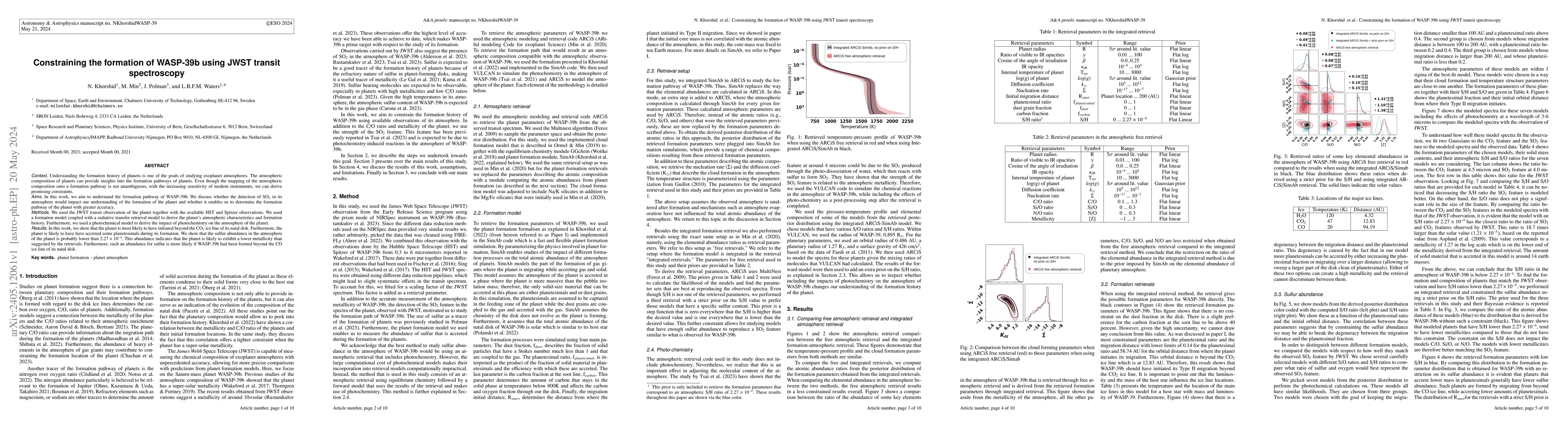 Thumbnail for Constraining the formation of WASP-39b using JWST transit spectroscopy