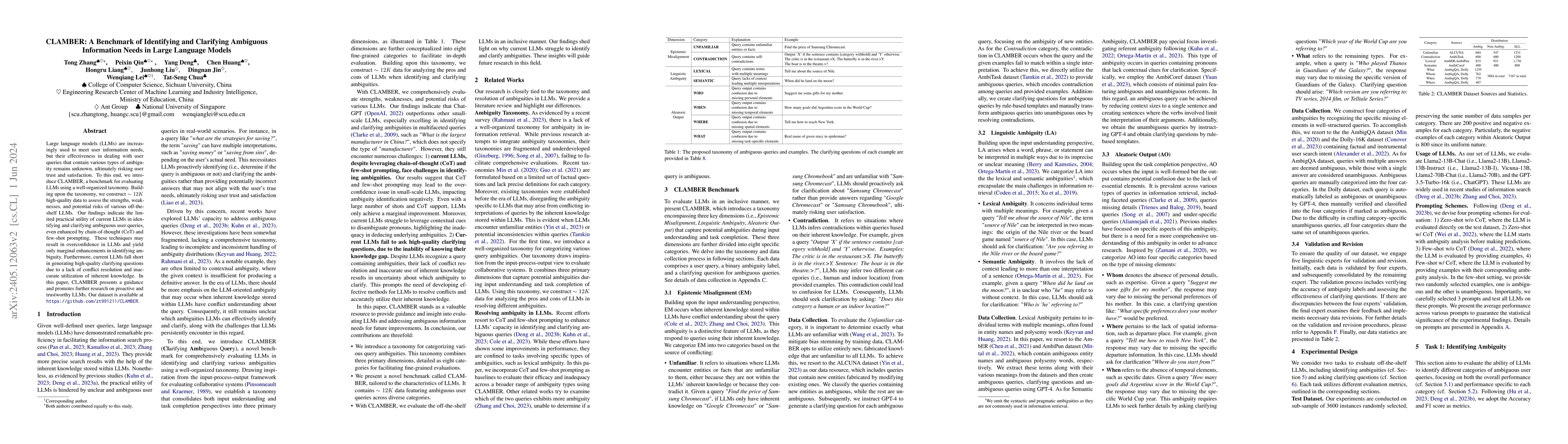 Thumbnail for CLAMBER: A Benchmark of Identifying and Clarifying Ambiguous Information
  Needs in Large Language Models