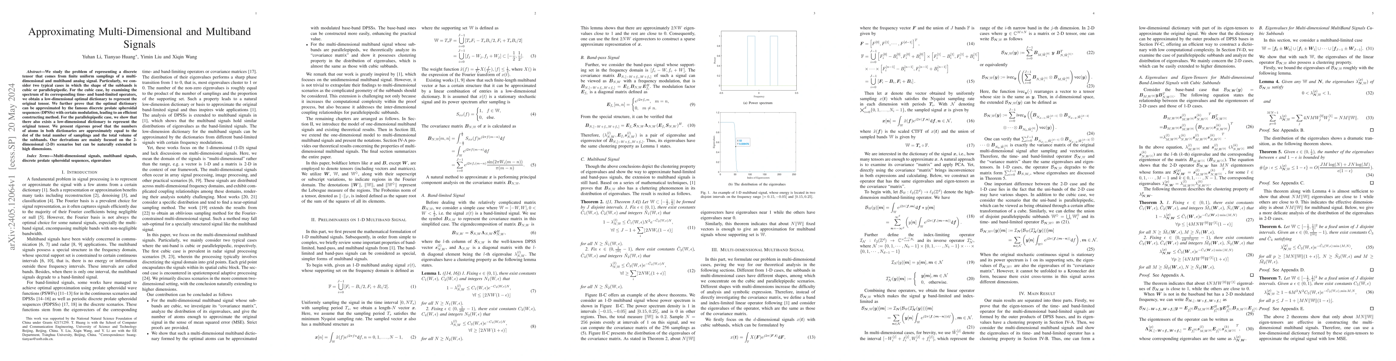 Thumbnail for Approximating Multi-Dimensional and Multiband Signals