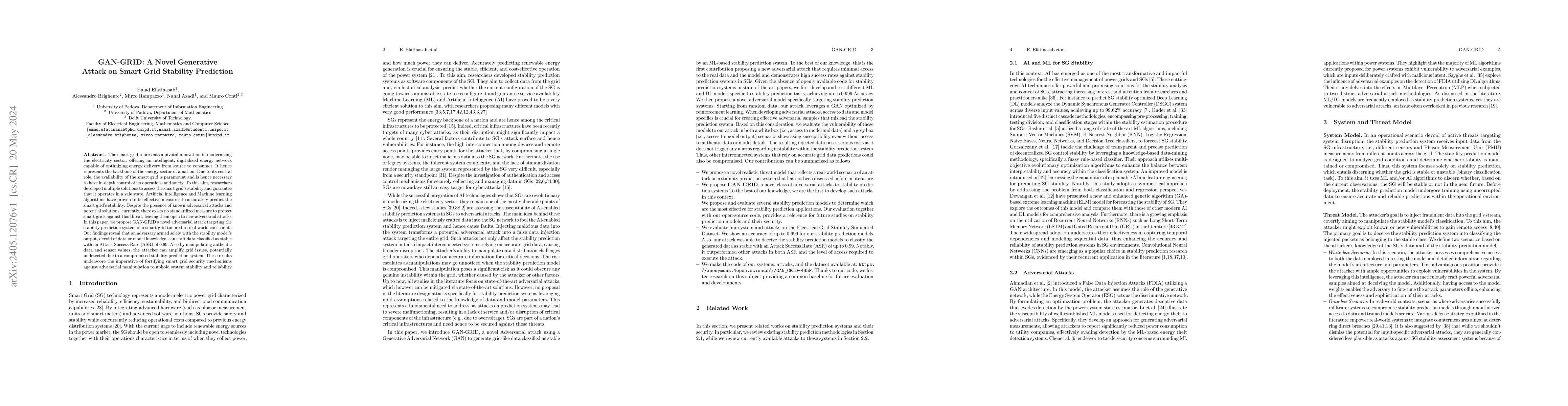Thumbnail for GAN-GRID: A Novel Generative Attack on Smart Grid Stability Prediction