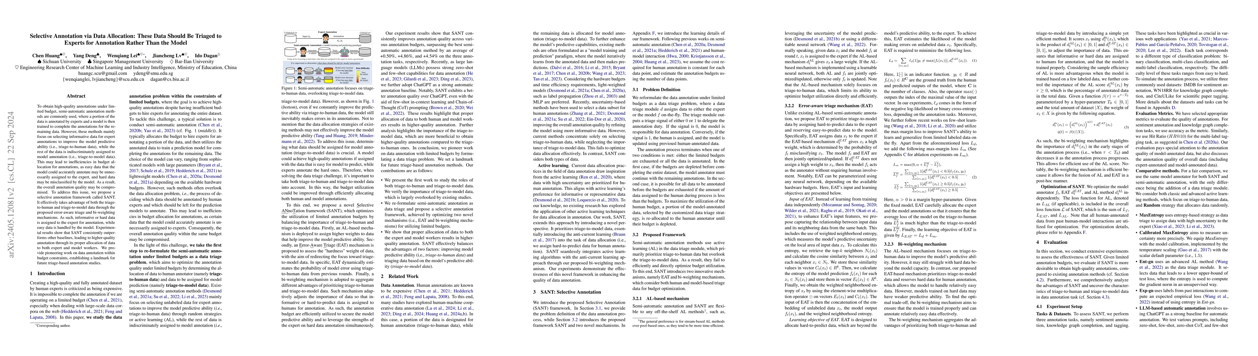 Thumbnail for Selective Annotation via Data Allocation: These Data Should Be Triaged
  to Experts for Annotation Rather Than the Model