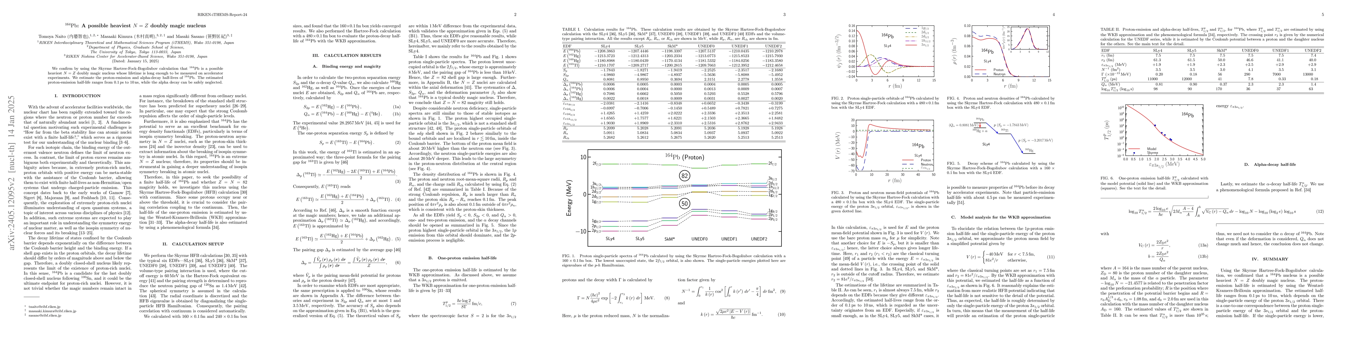 Thumbnail for $ {}^{164} \mathrm{Pb} $: A possible heaviest $ N = Z $ doubly-magic
  nucleus