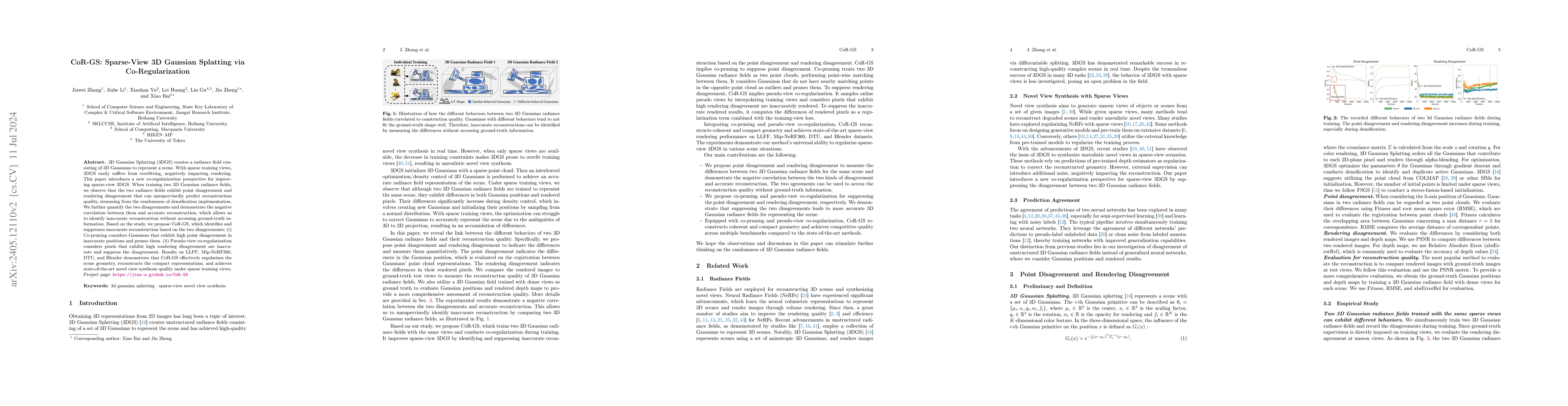 Thumbnail for CoR-GS: Sparse-View 3D Gaussian Splatting via Co-Regularization