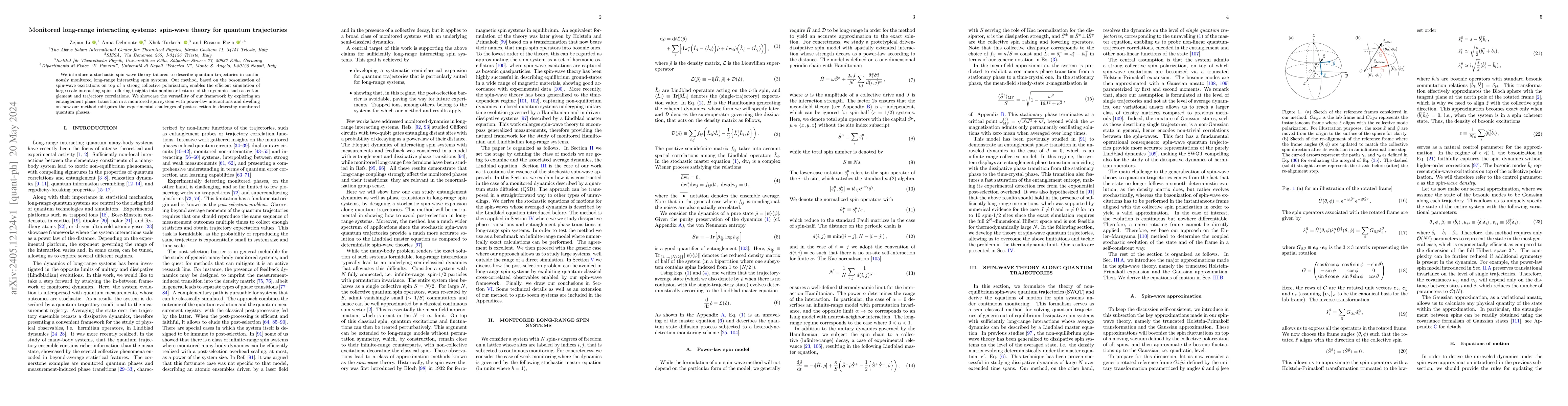 Thumbnail for Monitored long-range interacting systems: spin-wave theory for quantum
  trajectories
