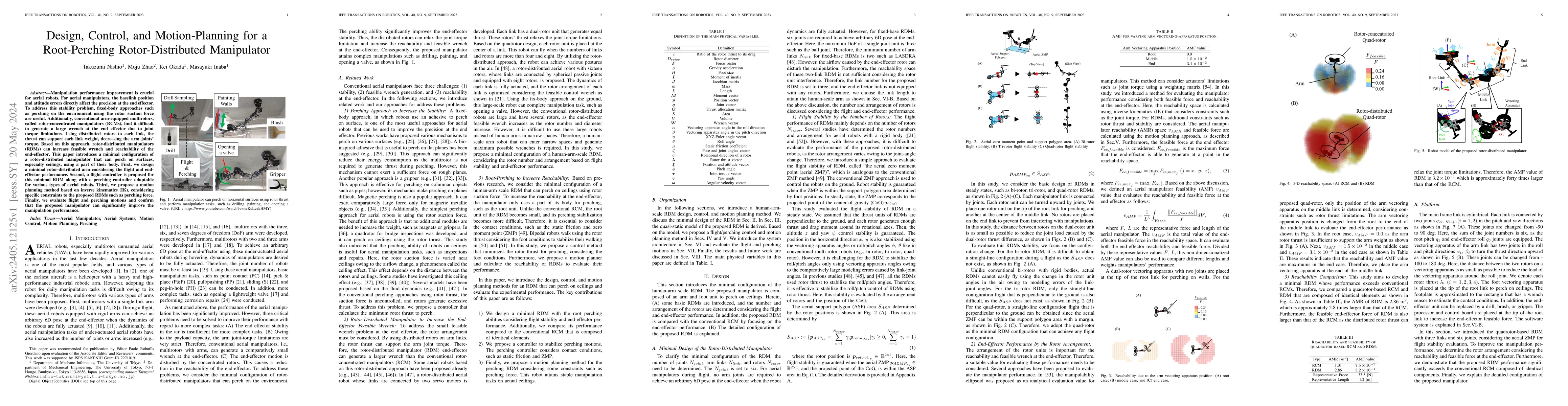 Thumbnail for Design, Control, and Motion-Planning for a Root-Perching
  Rotor-Distributed Manipulator