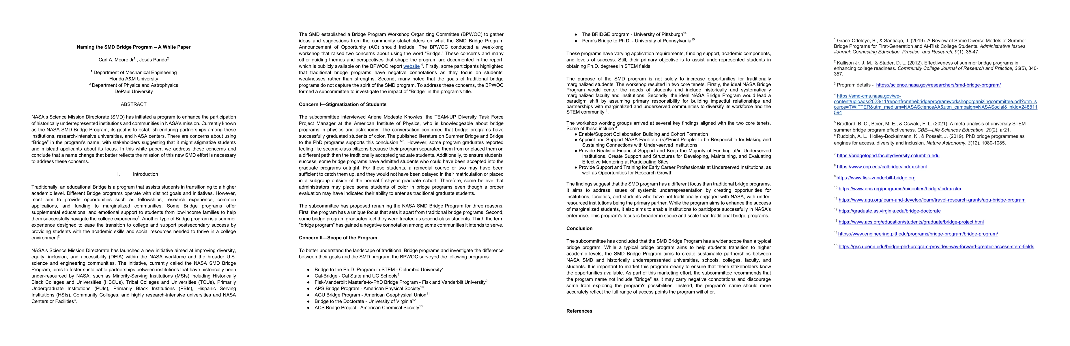 Thumbnail for Naming the SMD Bridge Program--A White Paper