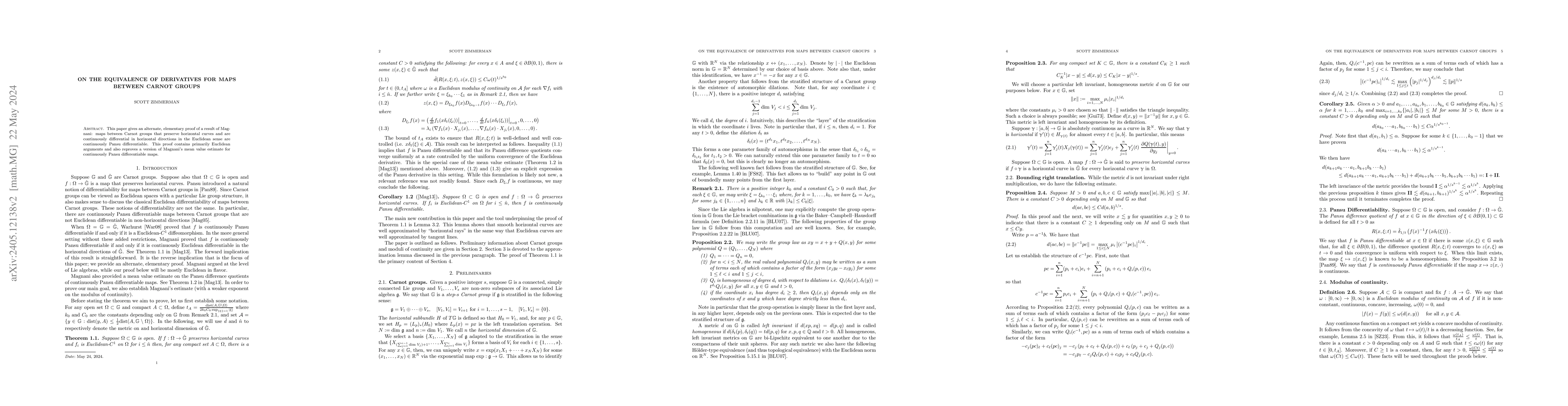 Thumbnail for On the equivalence of derivatives for maps between Carnot groups