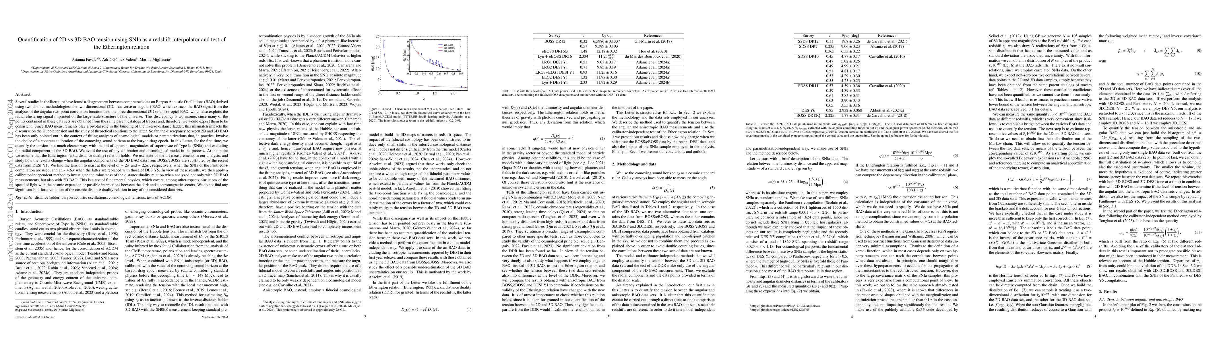 Thumbnail for 2D vs. 3D BAO: quantification of their tension and test of the
  Etherington relation