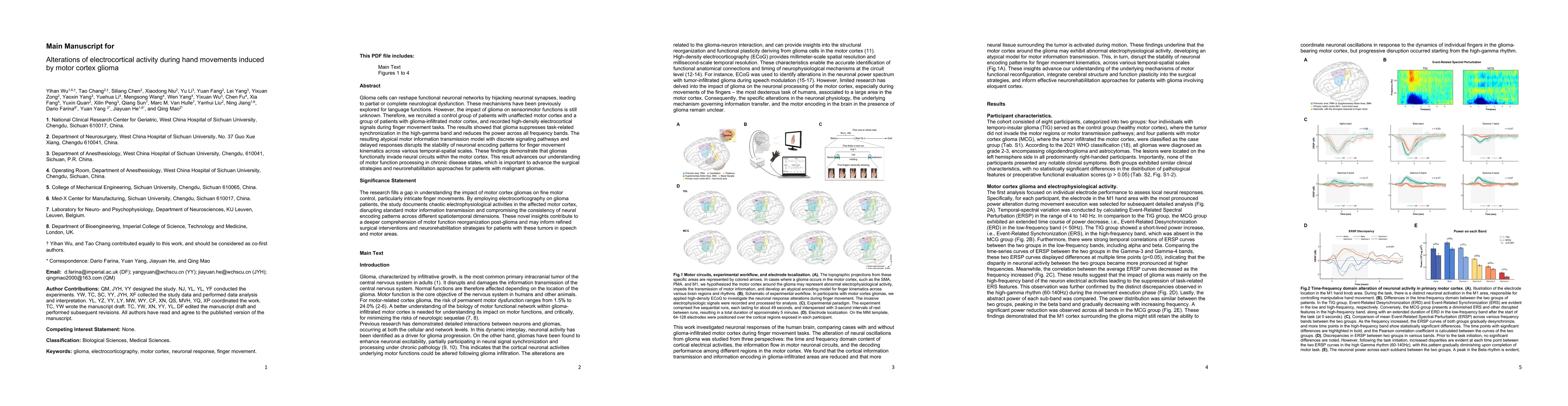 Thumbnail for Alterations of electrocortical activity during hand movements induced by
  motor cortex glioma