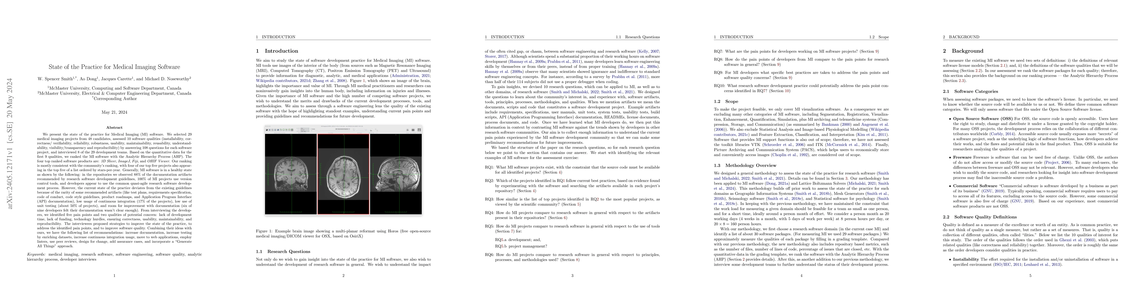 Thumbnail for State of the Practice for Medical Imaging Software