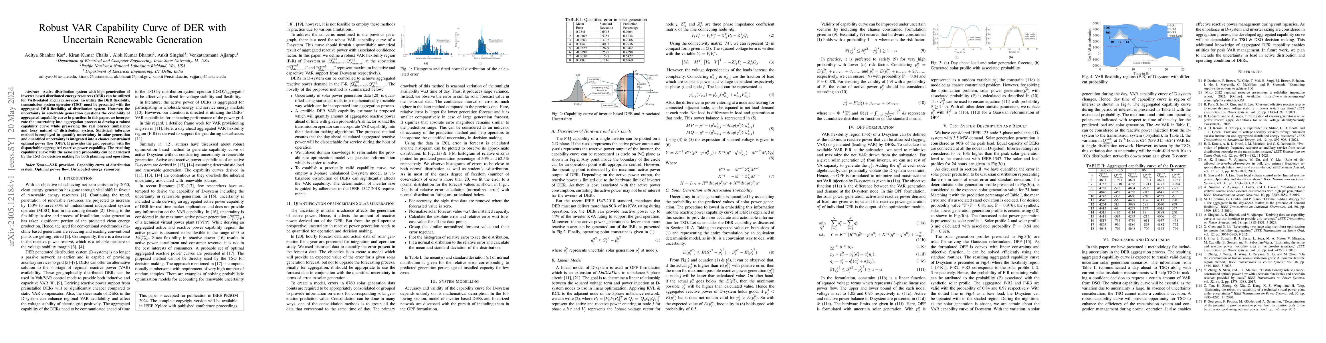 Thumbnail for Robust VAR Capability Curve of DER with Uncertain Renewable Generation