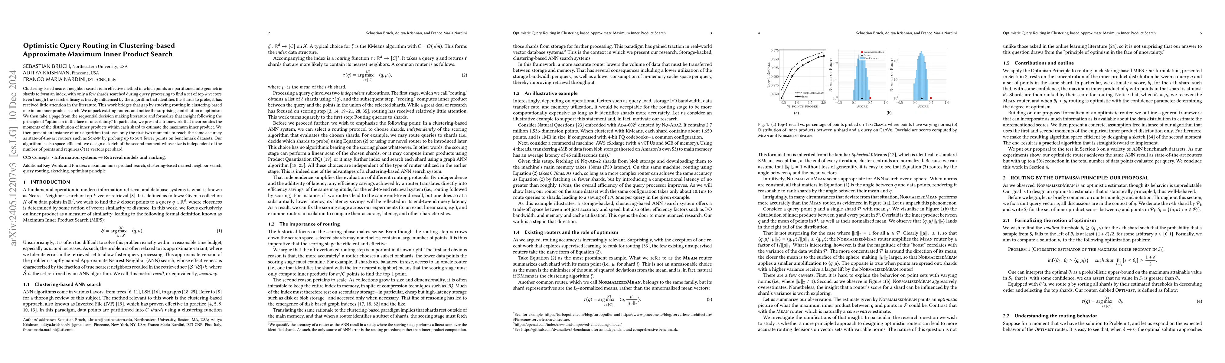 Thumbnail for Optimistic Query Routing in Clustering-based Approximate Maximum Inner
  Product Search