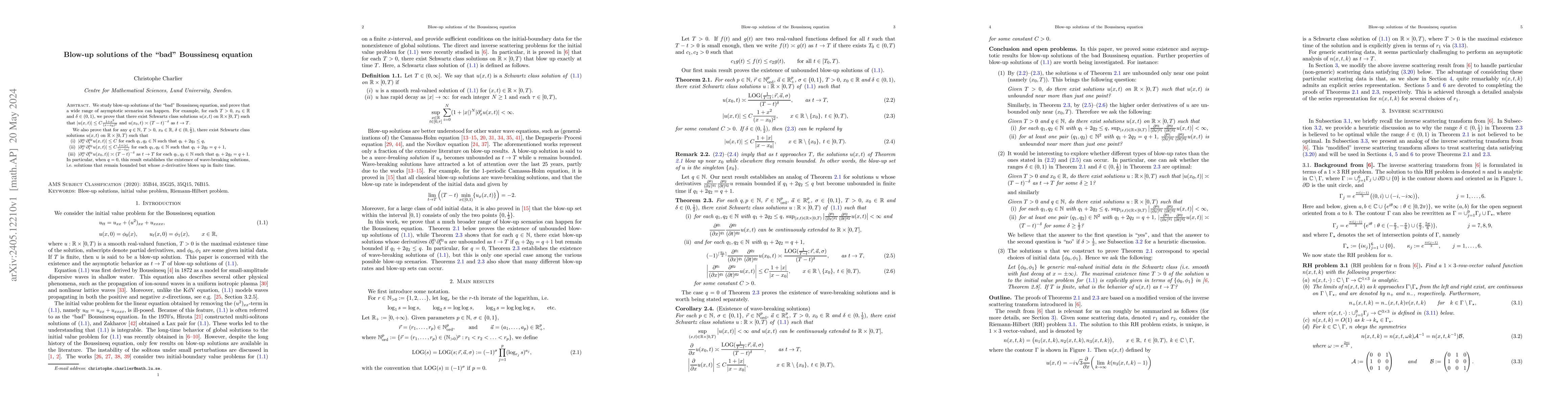 Thumbnail for Blow-up solutions of the "bad" Boussinesq equation