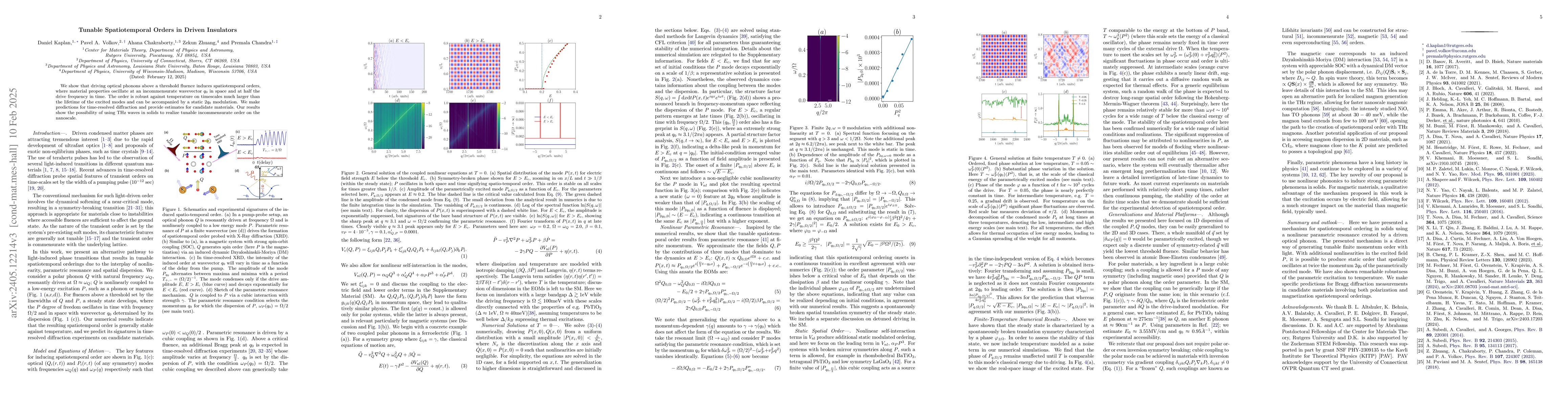 Thumbnail for Tunable Spatiotemporal Orders in Driven Insulators
