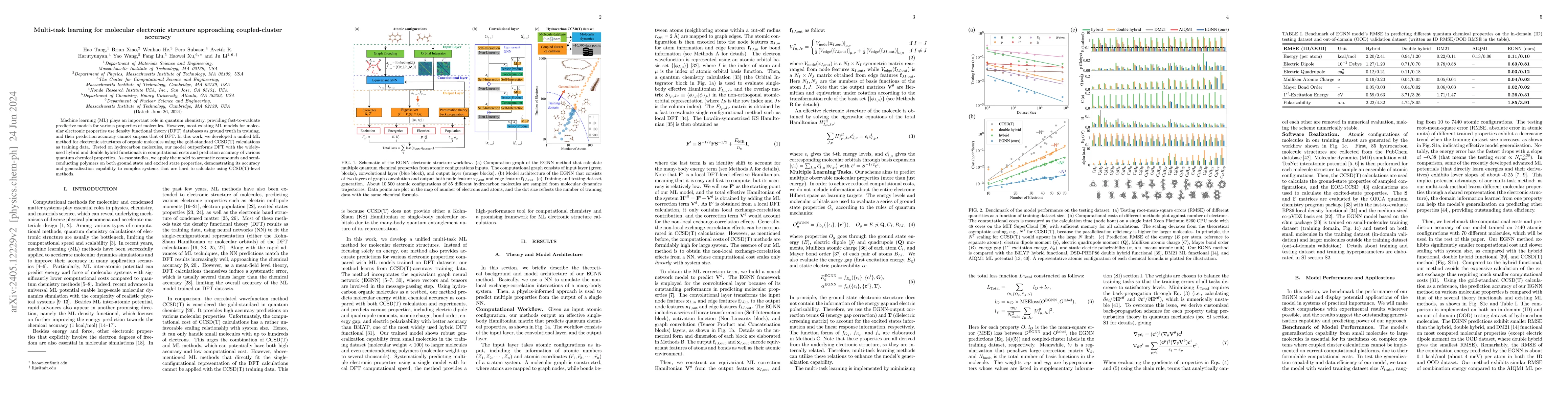 Thumbnail for Multi-task learning for molecular electronic structure approaching
  coupled-cluster accuracy