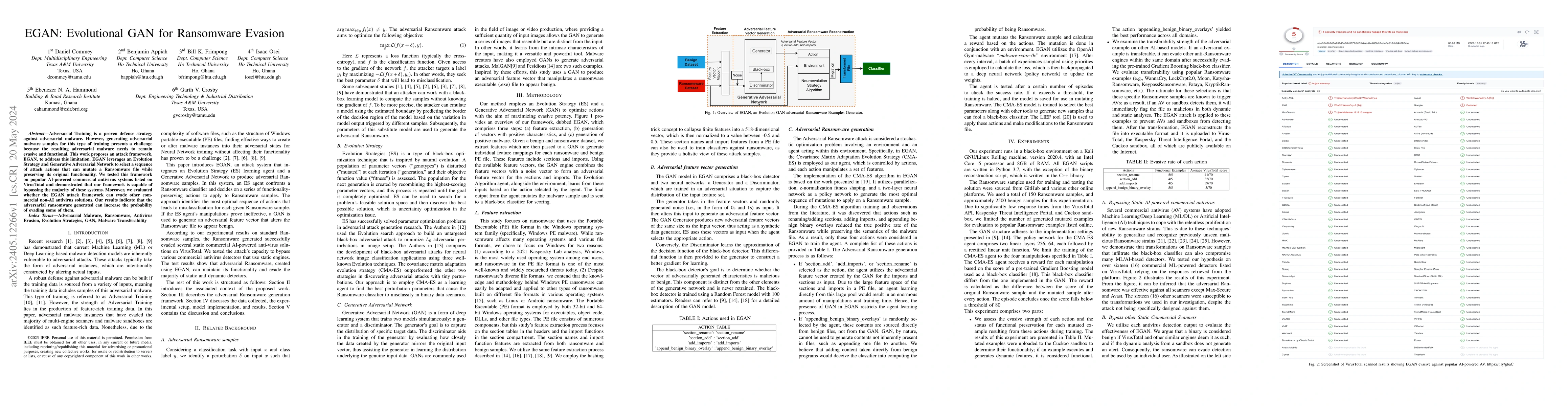 Thumbnail for EGAN: Evolutional GAN for Ransomware Evasion