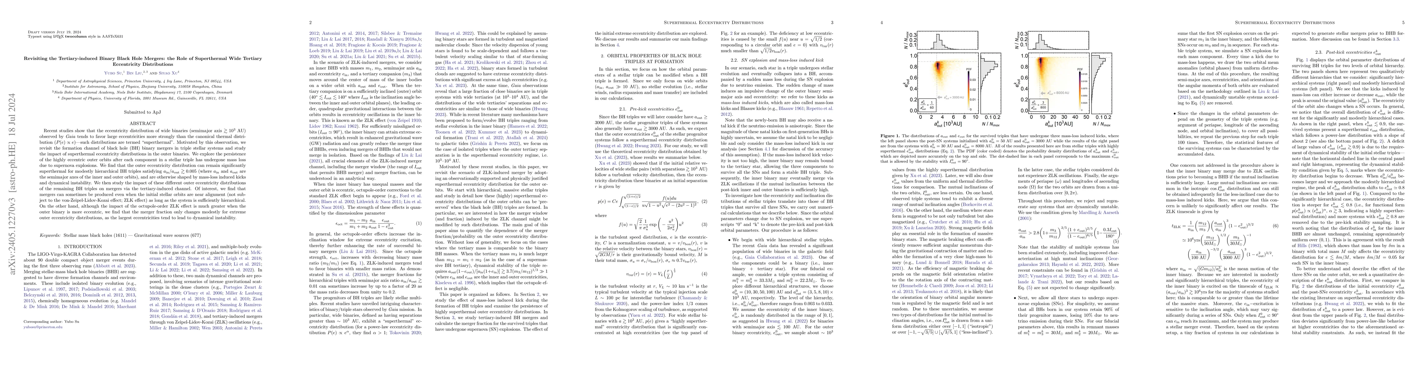 Thumbnail for Revisiting the Tertiary-induced Binary Black Hole Mergers: the Role of
  Superthermal Wide Tertiary Eccentricity Distributions