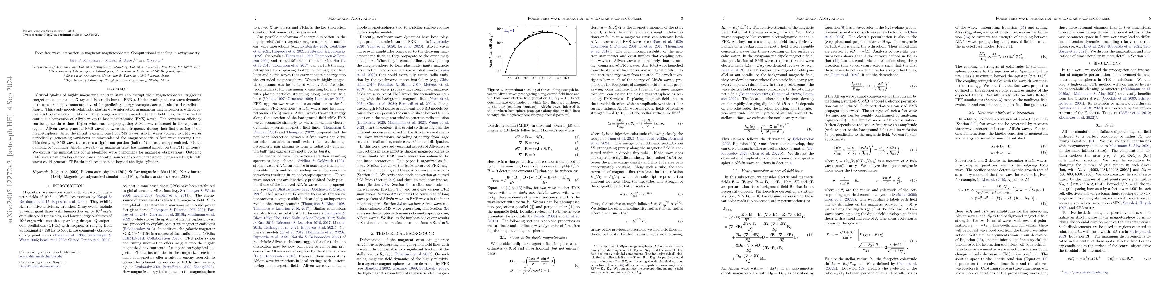 Thumbnail for Force-free wave interaction in magnetar magnetospheres: Computational
  modeling in axisymmetry
