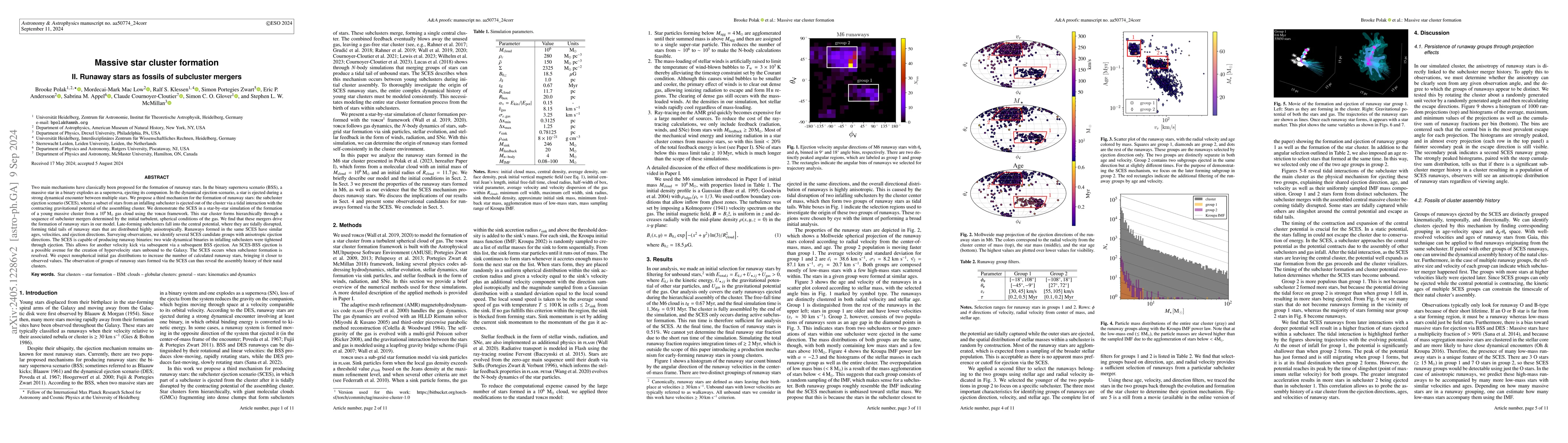 Thumbnail for Massive Star Cluster Formation II. Runaway Stars as Fossils of
  Sub-Cluster Mergers