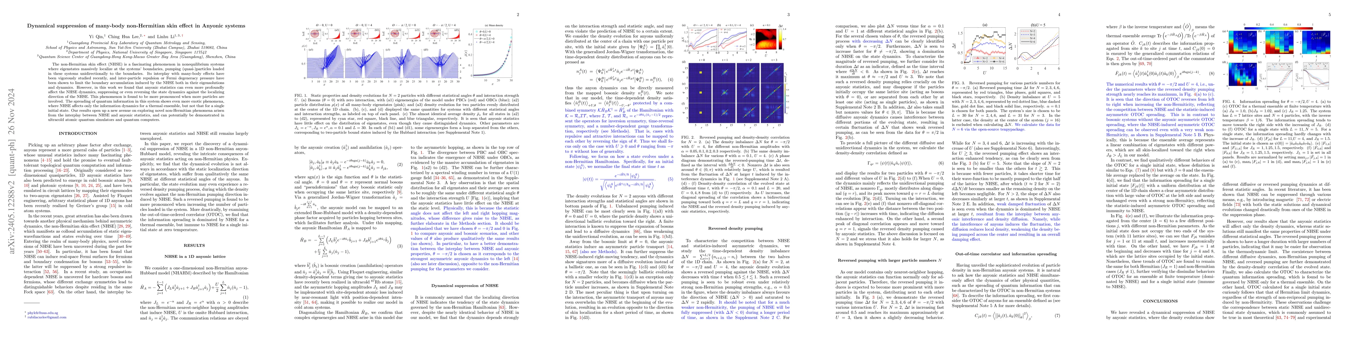 Thumbnail for Dynamical suppression of many-body non-Hermitian skin effect in Anyonic
  systems