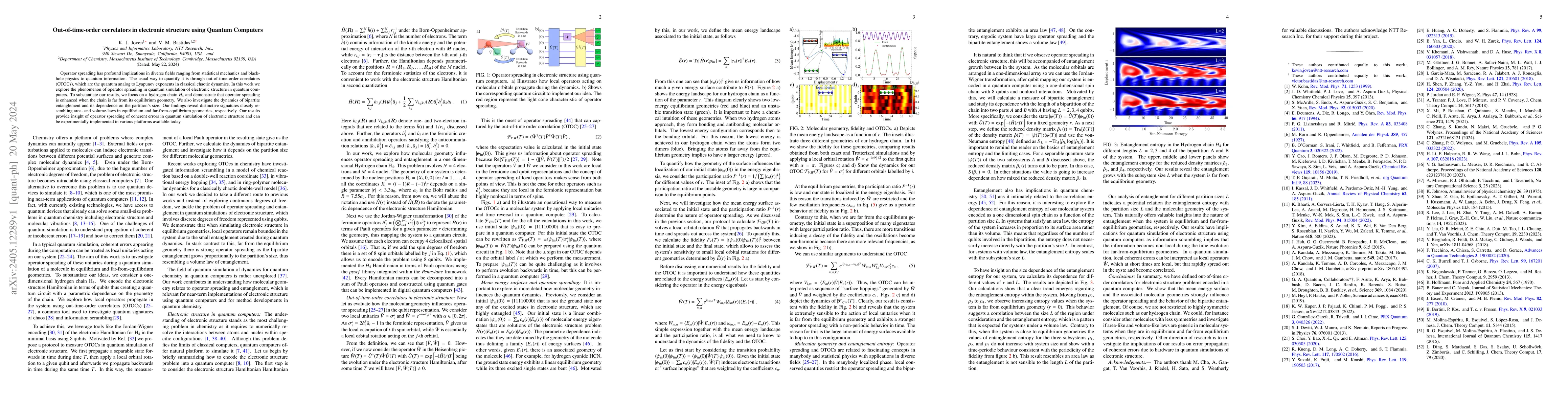 Thumbnail for Out-of-time-order correlators in electronic structure using Quantum
  Computers