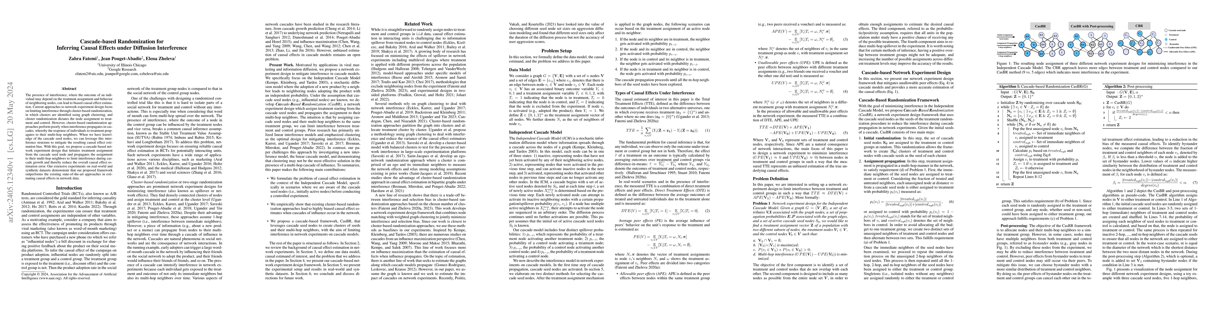 Thumbnail for Cascade-based Randomization for Inferring Causal Effects under Diffusion
  Interference