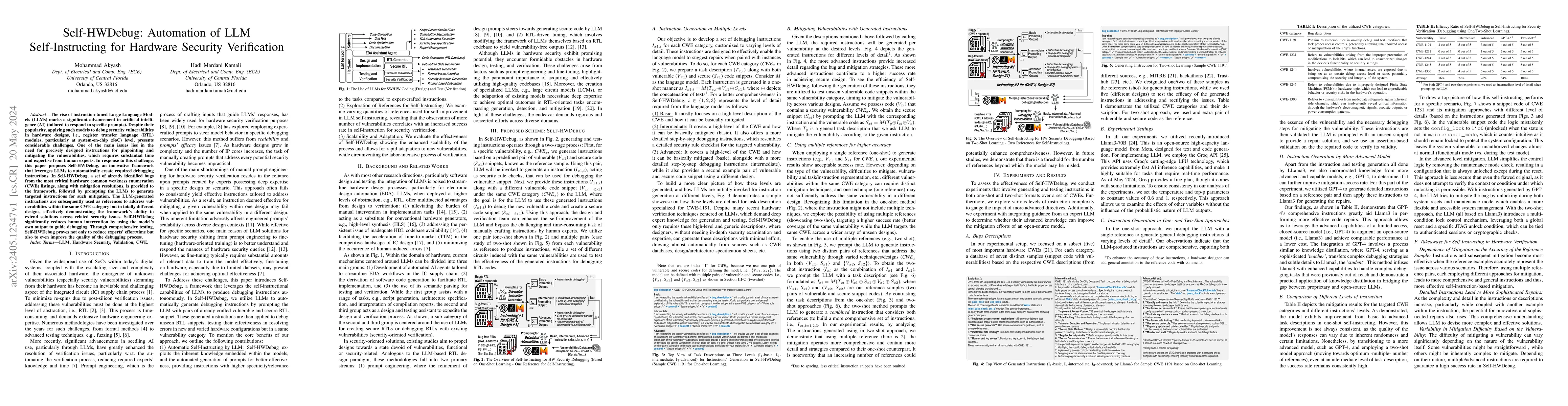 Thumbnail for Self-HWDebug: Automation of LLM Self-Instructing for Hardware Security
  Verification