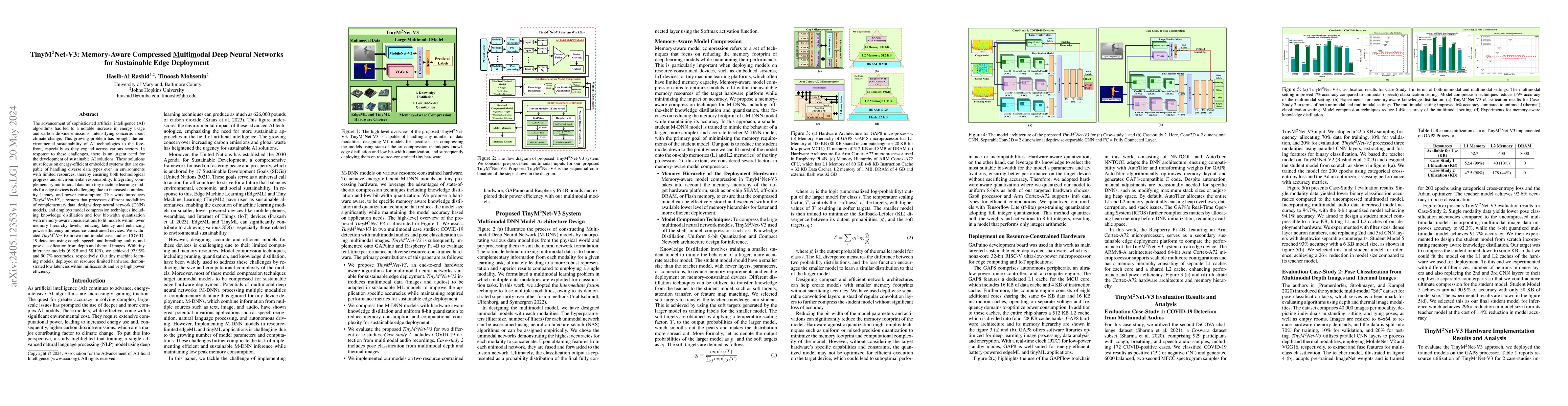 Thumbnail for TinyM$^2$Net-V3: Memory-Aware Compressed Multimodal Deep Neural Networks
  for Sustainable Edge Deployment
